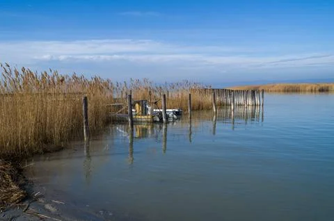 Tranquil Lakeside Dock. Stock Photos