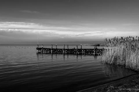Tranquil Lakeside Pier. Stock Photos