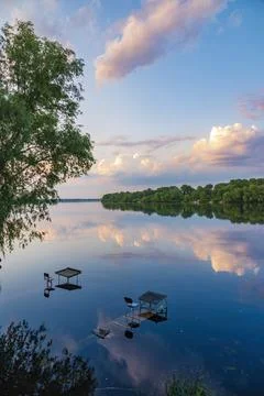 Tranquil landscape at the riverside. Stock-Fotos