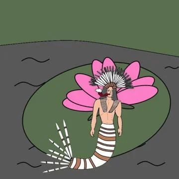 Tranquil merman 스톡 일러스트