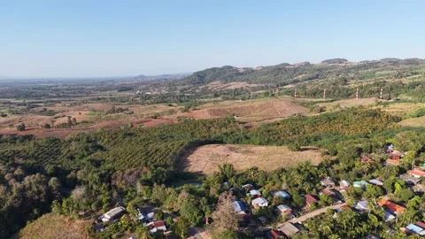 Tranquil Mountain and Forest Landscape Aerial Stock Footage 325686552