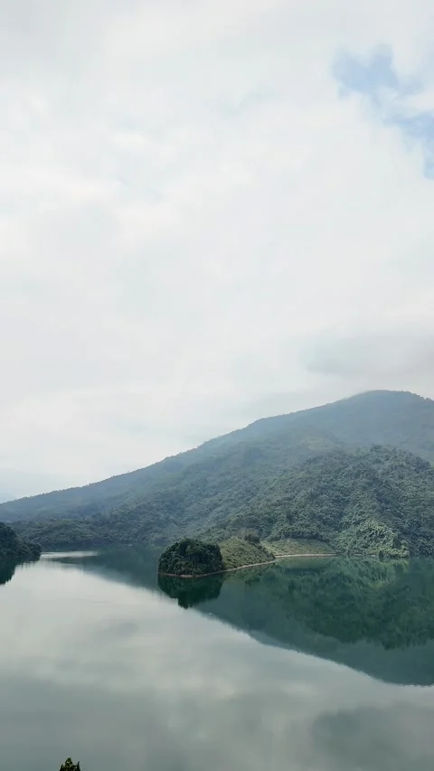 Tranquil Mountain Lake Reflection Stock Footage 292162150