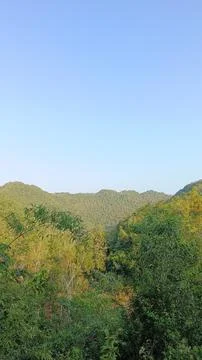 Tranquil Mountain Landscape Under Clear Blue Sky Stock Photos