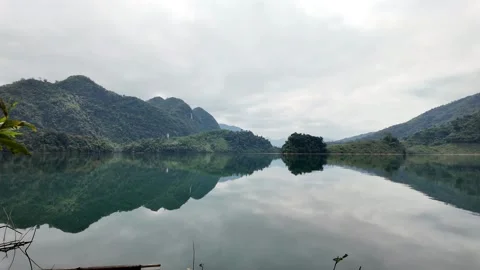 Tranquil Mountain Reflection Serenity Stock Footage 288683760