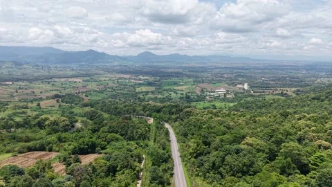 Tranquil Mountain Road Surrounded by Green Forest Stock Footage 316360114