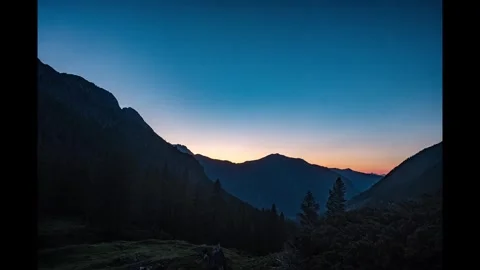 Tranquil Mountain Sunset Landscape Stock Footage 303900985