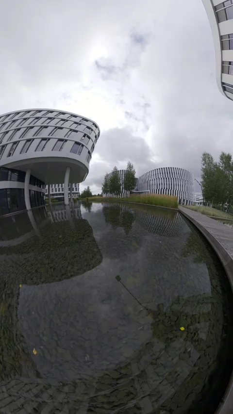 A Tranquil Oasis in the Heart of the City Exploring the of a Picturesque Office Stock Footage 283120651
