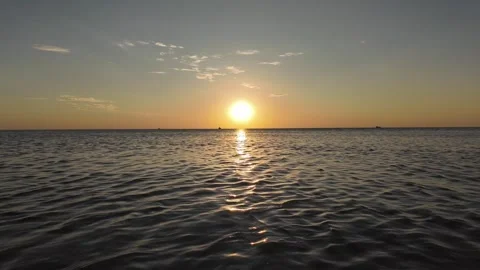Tranquil Ocean Sunset Reflections of Serenity Stock Footage 259688348