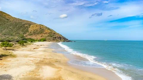 Tranquil Ocean View with Blue Sky and Clouds. Stock Photos