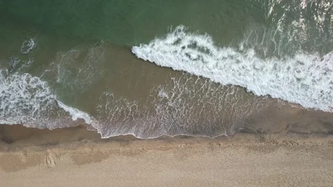 Tranquil Ocean Waves Beach Aerial Stock Footage 289012059