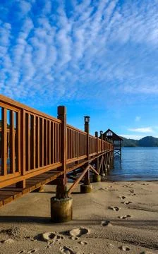 Tranquil Pier by the Sea Stock Photos