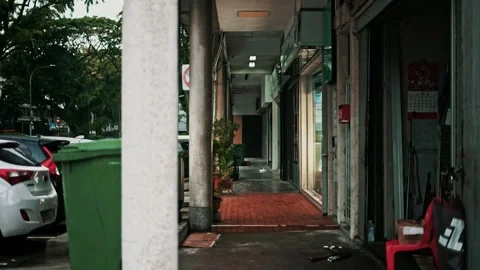 Tranquil Rainy Morning - Empty Streets of Singapore Stock Footage 247246747