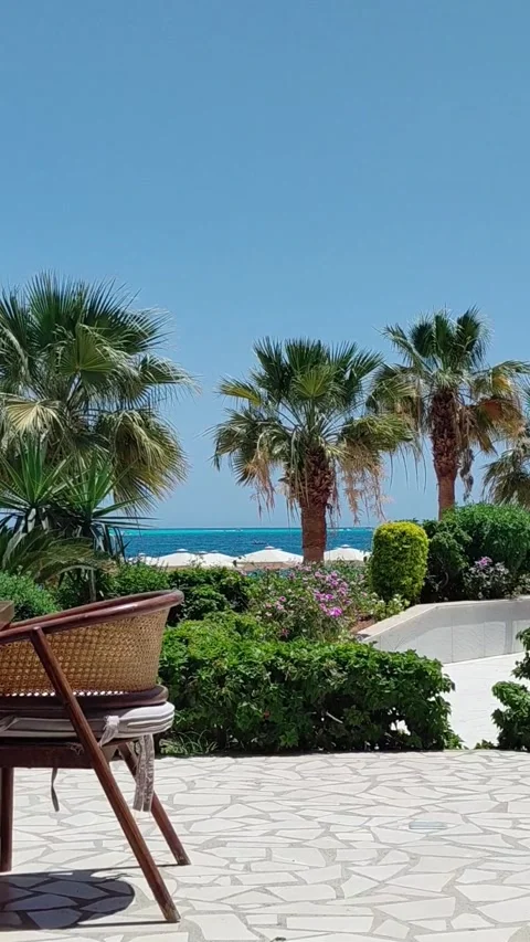 A tranquil resort scene in Hurghada Stock Footage 336208943