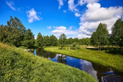 Tranquil River Reflections of Autumn Trees Stock Photos