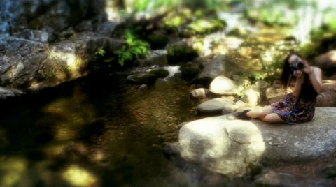 Tranquil Rock pan HD Stock Footage 32373134