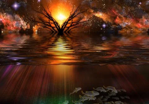 Tranquil scene Stock Illustration