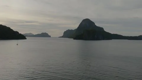 Tranquil sea and mountain view in tropical island in El Nido. Philippines. Stock Footage 316456967