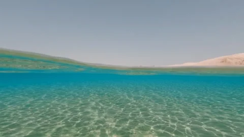 Tranquil shallow bay in Ras Muhammad national park with traditional bedouin Stock-Footage 337522200