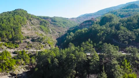 Tranquil Slow Motion Still Shot of Lush Green Mountains Stock Footage 304759945
