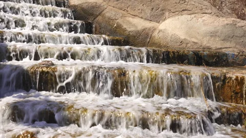 Tranquil Stone Steps with Water Gently Flowing Down Stock Footage 285773219