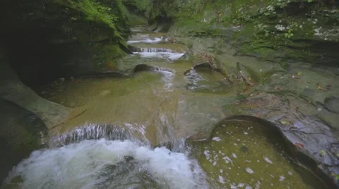 Tranquil Stream Through Rock Gorge Canon 1Dc Stock Footage 67903175