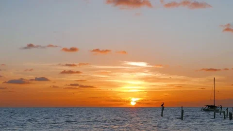 Tranquil Sunrise Next to the Marina Stock Footage 75167811