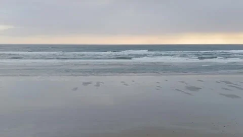 Tranquil Sunset over Coastal Waves Stock Footage 307237143