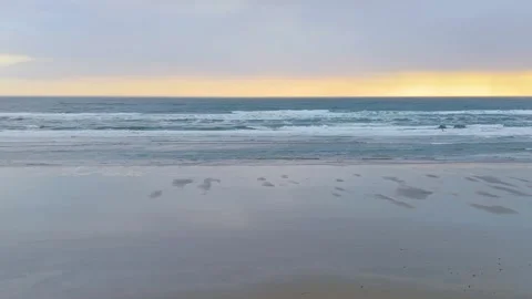 Tranquil Sunset over Coastal Waves Stock Footage 341774158