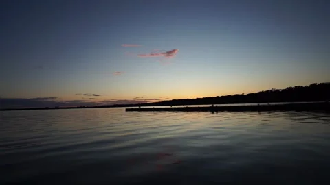Tranquil Sunset Over Lake Müggelsee in Rahnsdorf, Berlin Stock Footage 312879642