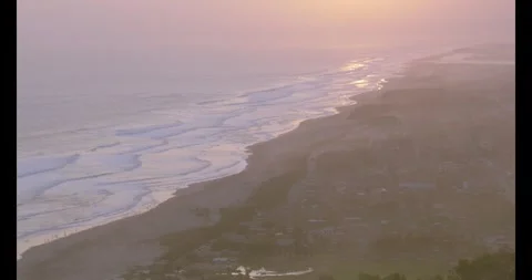 Tranquil Sunset Over the Ocean and Coastal Landscape Near Yogyakarta Indone.. Stock Footage 302473705