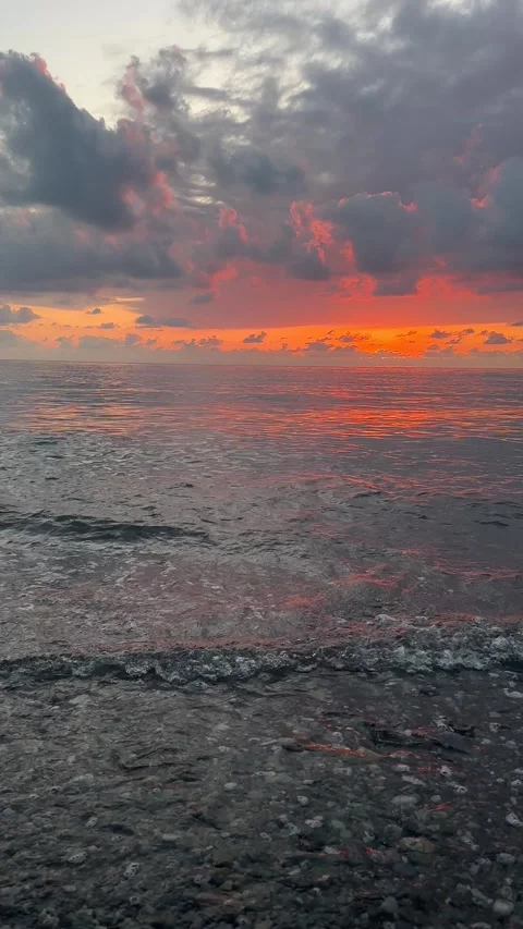 Tranquil Sunset Over the Sea Stock Footage 312122066