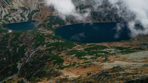 Tranquil Tatra Mountains  Lake Summer Day Timelapse View Stock Footage 308188427