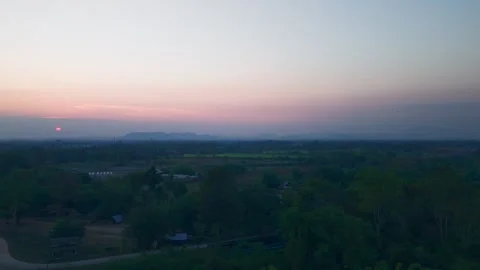 Tranquil Twilight Over the Forest Stock Footage 301634353