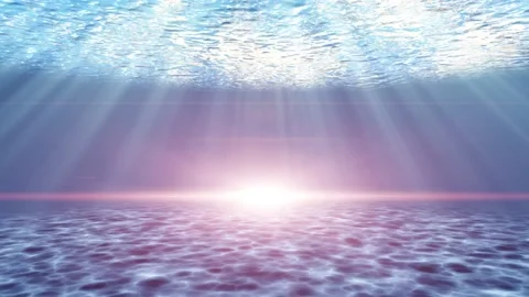 Tranquil underwater animated scene with rays of sunlight Video stock 142500754