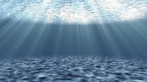 Tranquil underwater animated scene with rays of sunlight Stock Footage 142630982