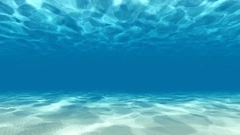 Tranquil underwater scene 3D render Stock Illustration