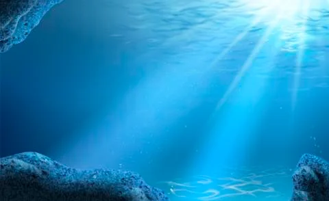 Tranquil underwater scene Illustrazione stock
