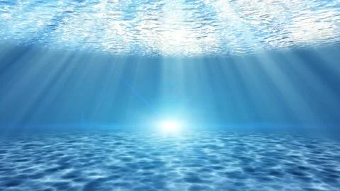 Tranquil underwater scene with rays of sunlight Stock Illustration