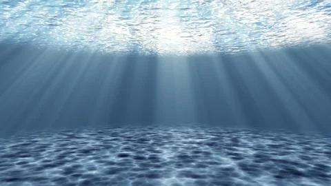Tranquil underwater scene with rays of sunlight Stock Illustration