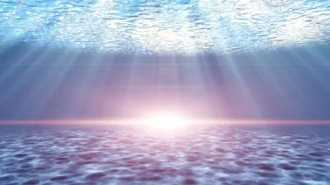 Tranquil underwater scene with rays of sunlight Stock Illustration