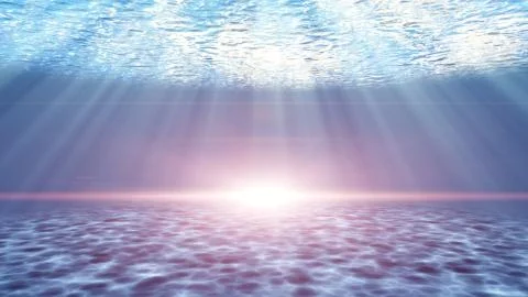 Tranquil underwater scene with rays of sunlight Stock Illustration