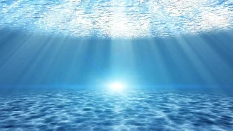 Tranquil underwater scene with rays of sunlight Stock Illustration