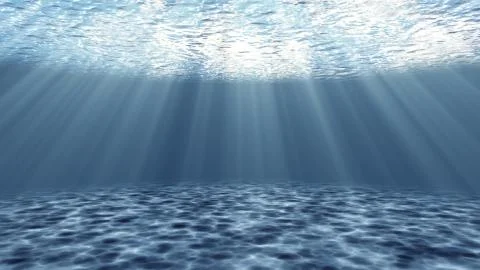 Tranquil underwater scene with rays of sunlight Stock Illustration