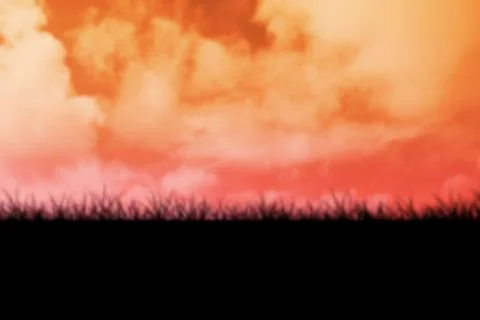 Tranquil view of field against dramatic sky Illustrazione stock