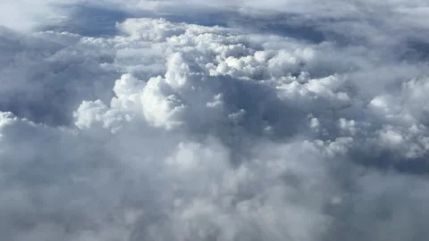 Tranquil view of flying over clouds Stock Footage 334326747
