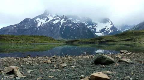 Tranquil view of a lake in Torres del Paine NP Stock Footage 60142191