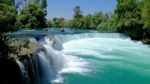A tranquil view of Manavgat Waterfall in summer Video stock 337522159