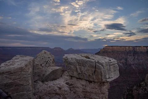 Tranquil View Of Rock Formations On Mountain under cloudy Sky Stock Photos