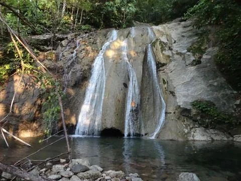 Tranquil Waterfall Oasis Stock Photos