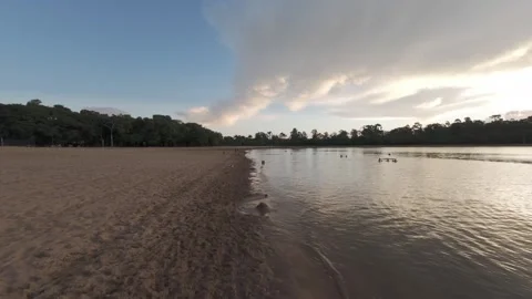 Tranquil Waters from Above Stock Footage 303515839